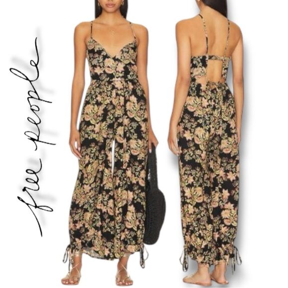 FREE PEOPLE Women’s Stand Out Floral Print One-Piece/Jumpsuit in the Size Large - Picture 1 of 16